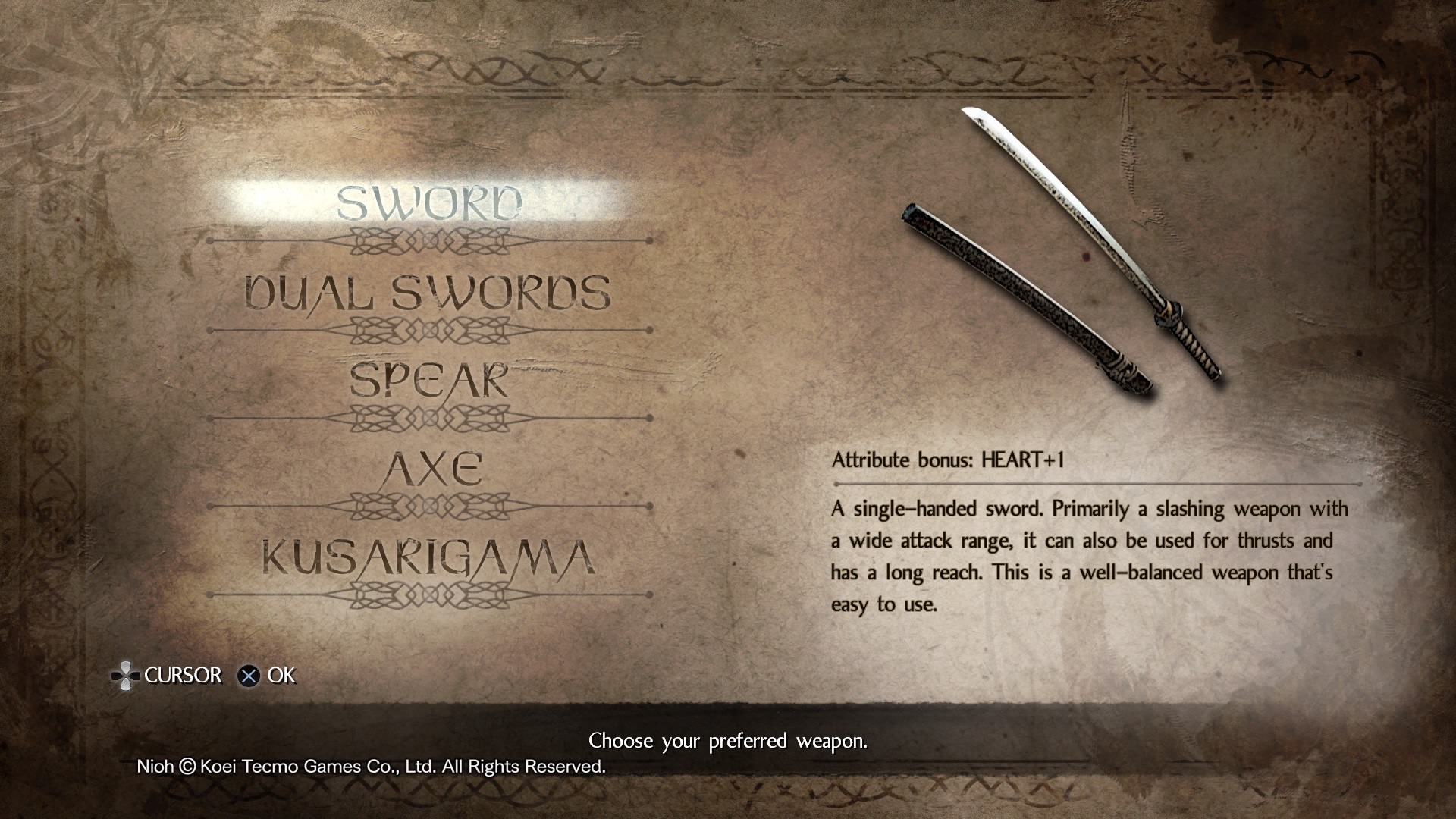 Sword creation bonus screen